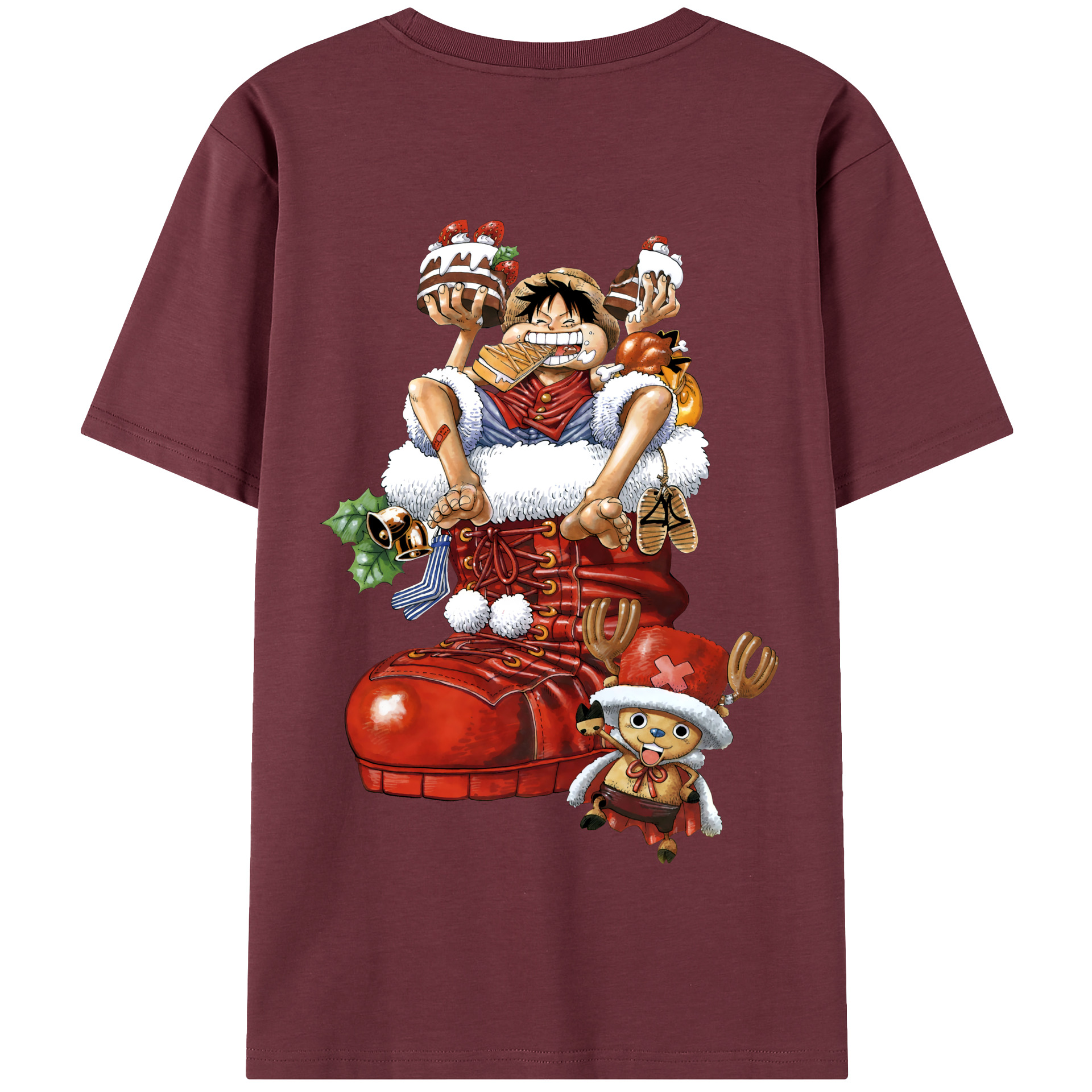 ワンピース モンキー・D・ルフィ ONE PIECE Monkey D. Luffy 綿100％半袖Tシャツ（背面プリント）